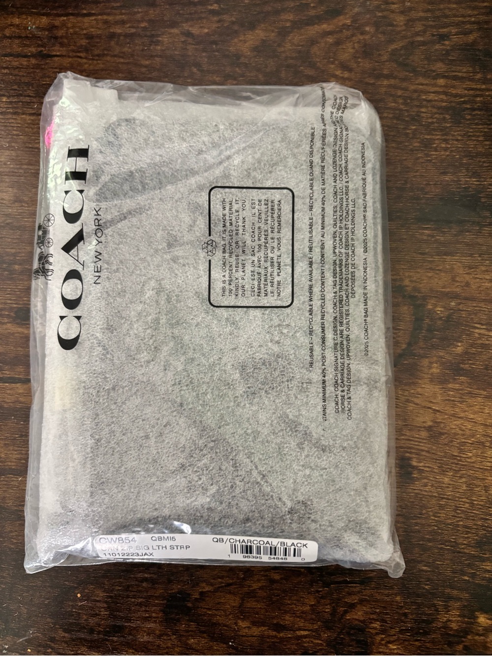 Coach Charcoal/Black Zip Pouch - Picture 3 of 3